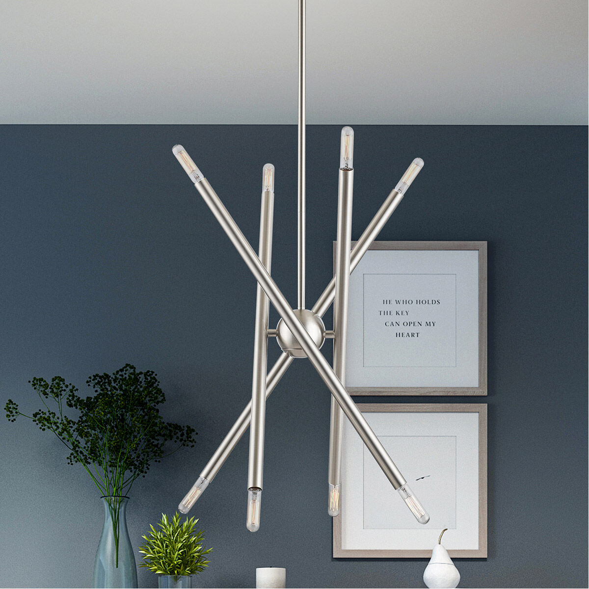 Soho 8 Light 20 inch Brushed Nickel Chandelier Ceiling Light