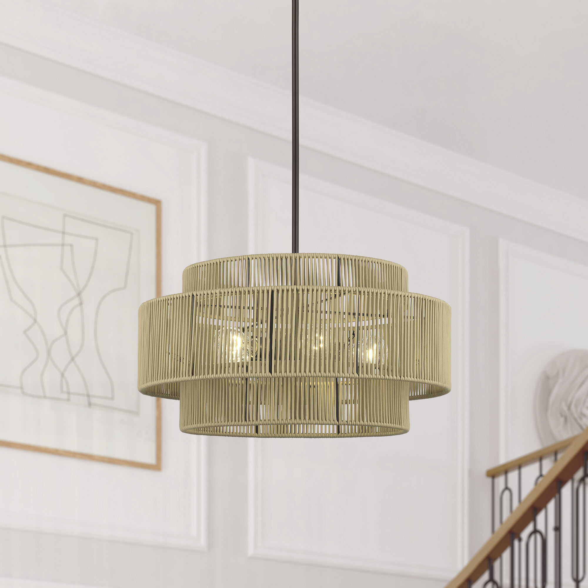 Acordia 5 Light 22 inch English Bronze Pendant Chandelier Ceiling Light