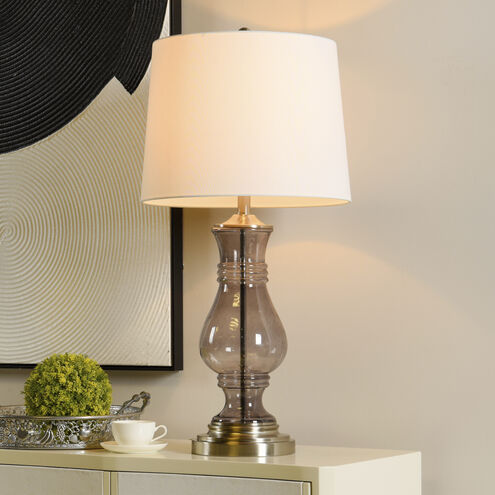 Cameron 32 inch 150.00 watt Smoke Grey Table Lamp Portable Light