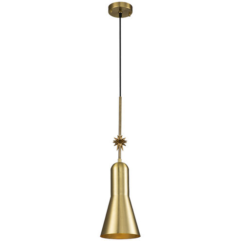 Etoile 1 Light 7 inch Aged Brass Pendant Ceiling Light, Large