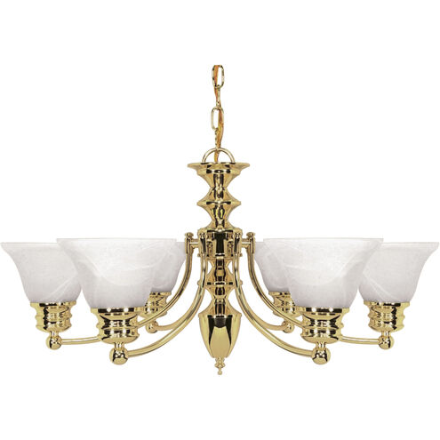 Empire 6 Light 26 inch Polished Brass Chandelier Ceiling Light