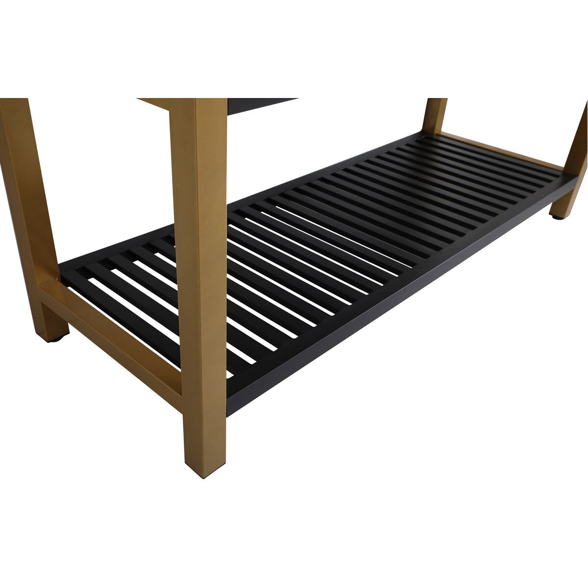 Raya 60 X 22 X 34 inch Gold and Black with White Vanity Sink Set