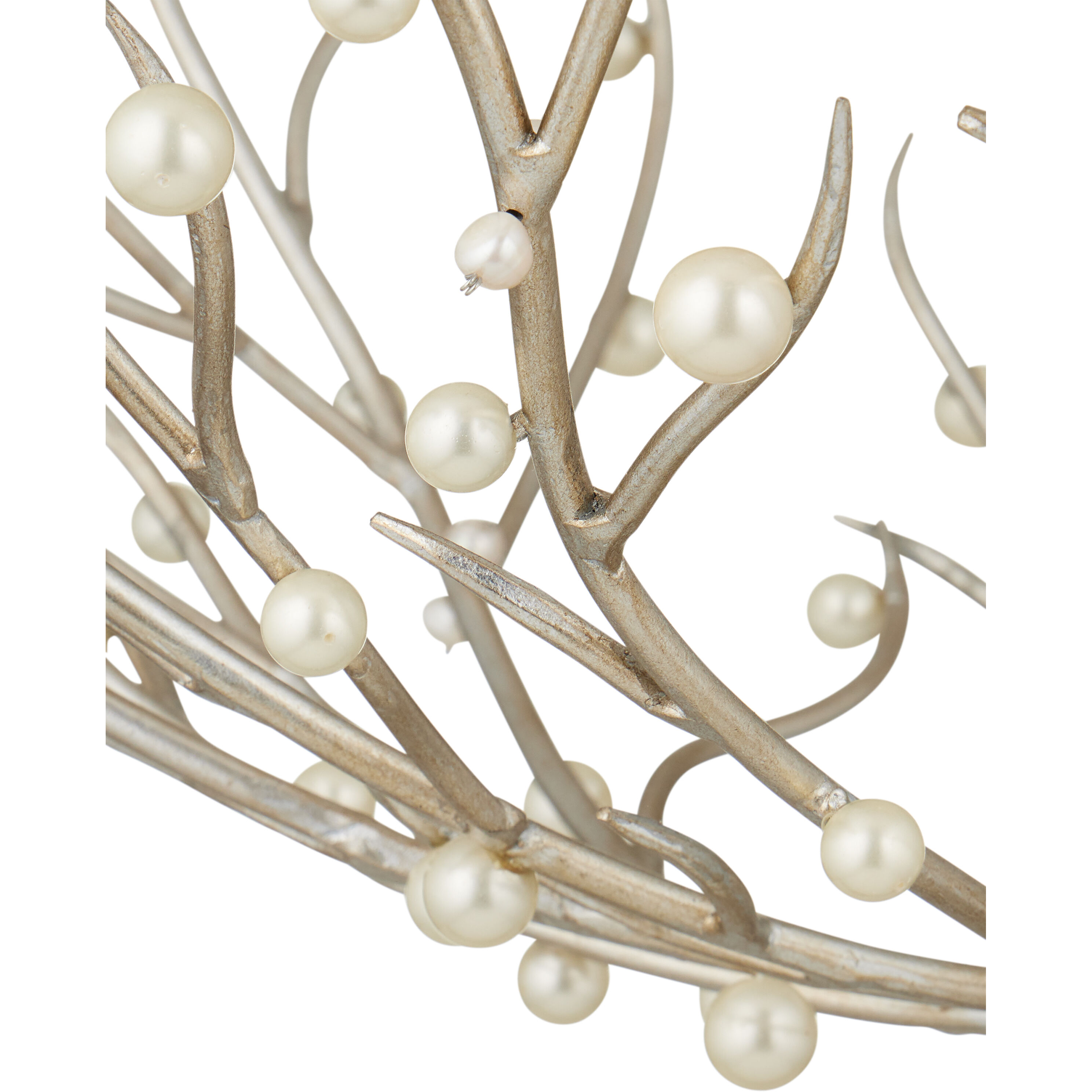 Shinju 6 Light 25.5 inch Natural/Contemporary Silver Leaf Orb Chandelier Ceiling Light