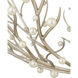 Shinju 6 Light 25.5 inch Natural/Contemporary Silver Leaf Orb Chandelier Ceiling Light