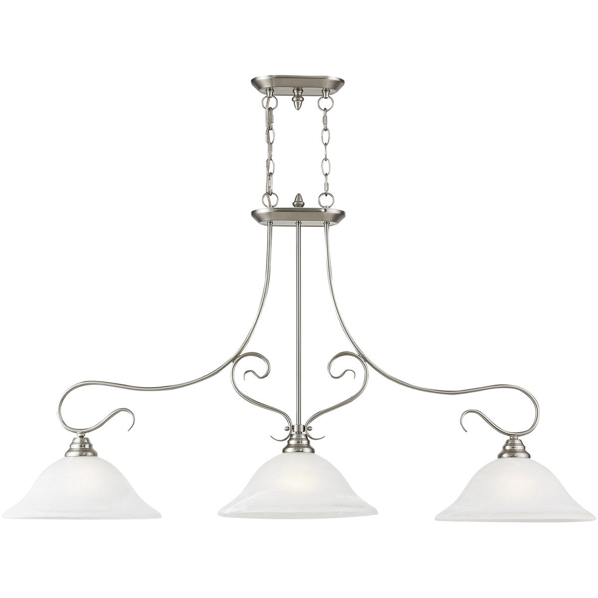 Coronado 3 Light 50 inch Brushed Nickel Island Ceiling Light