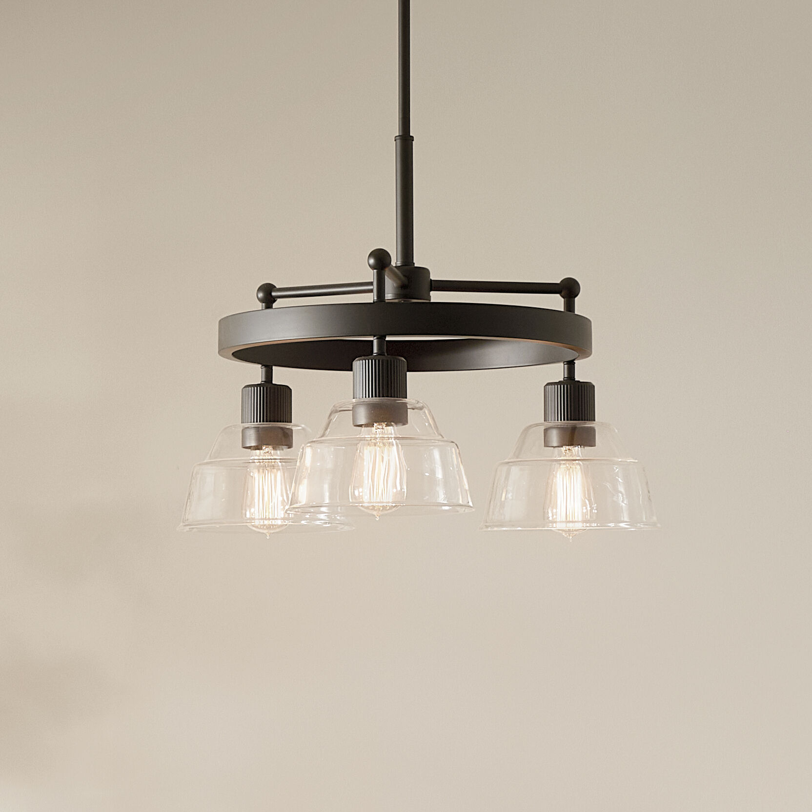 Eastmont 3 Light 23.25 inch Black Chandelier Ceiling Light, Small