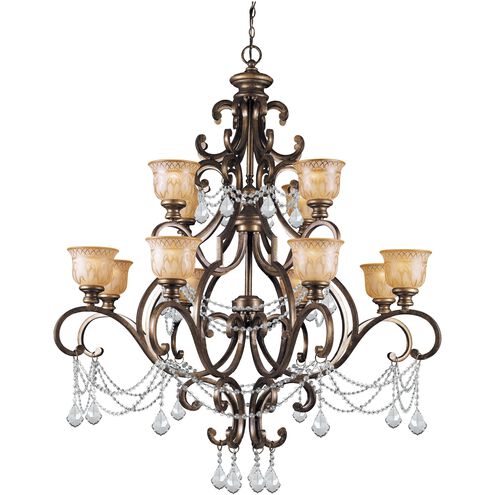 Norwalk 12 Light 48 inch Bronze Umber Chandelier Ceiling Light in Clear Spectra