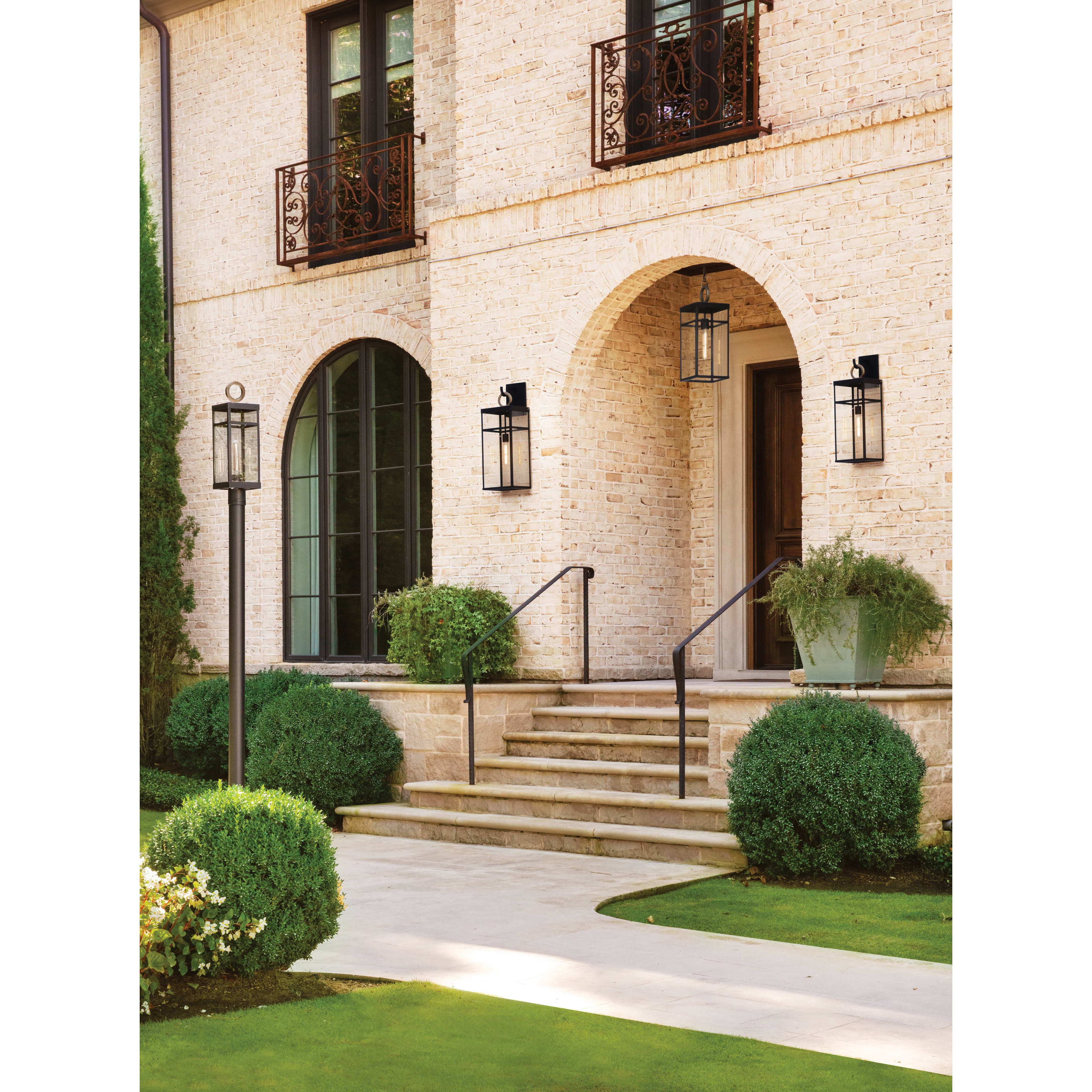 Open Air Porter LED 7.5 inch Aged Zinc Outdoor Hanging Lantern, Estate Series