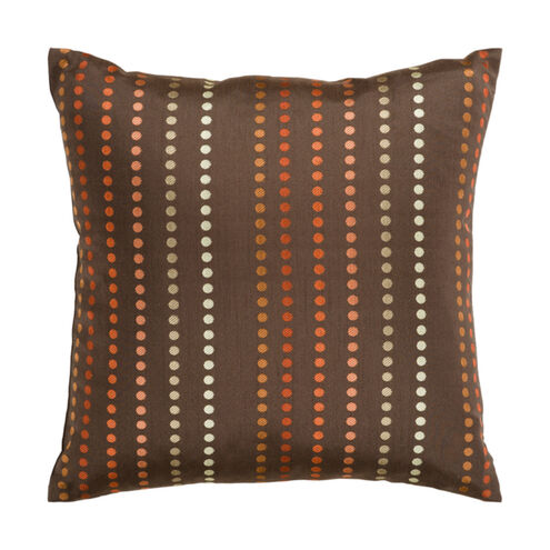 Dots 18 X 18 inch Dark Brown and Burnt Orange Throw Pillow