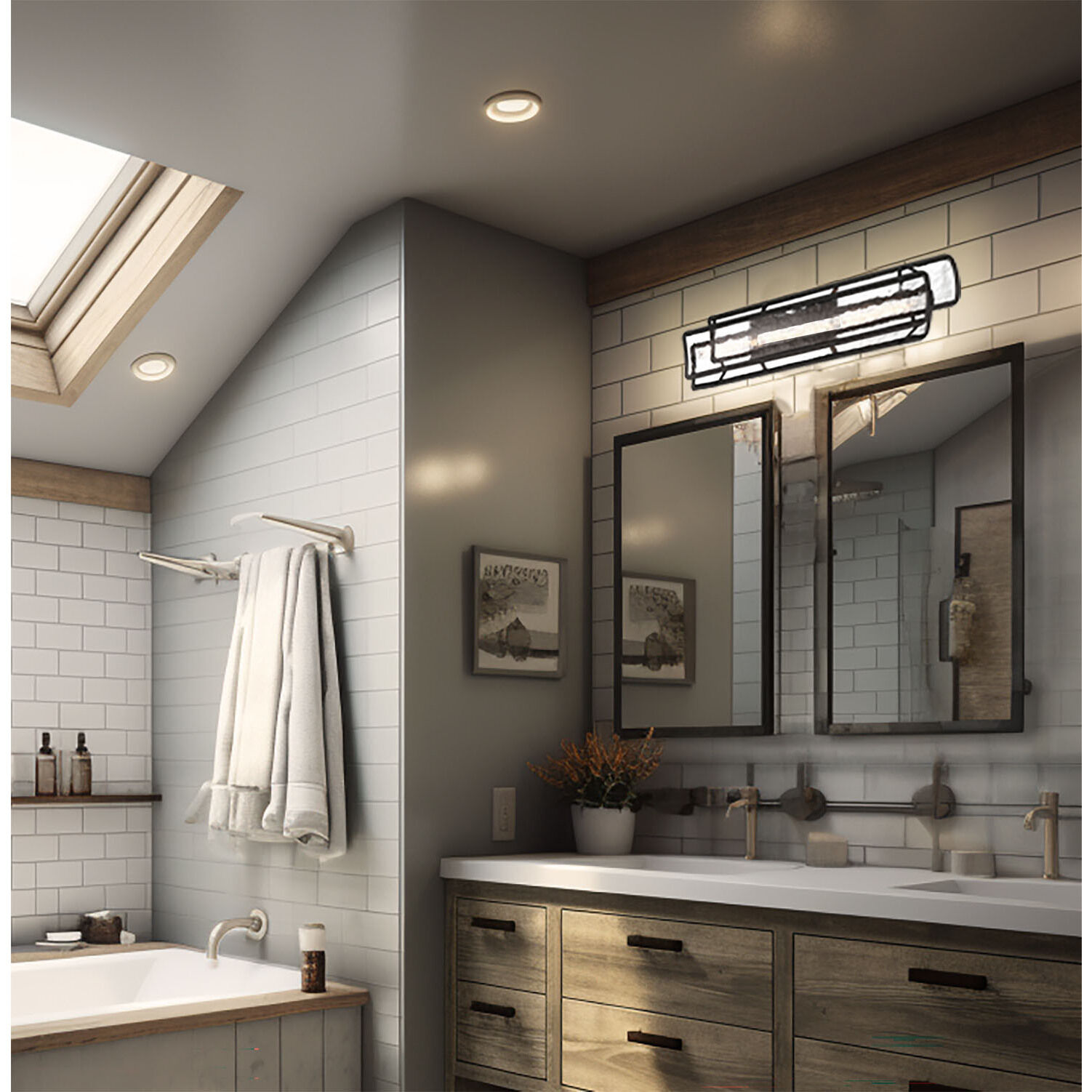 Bella Collina 2 Light 36 inch Coal Bath Vanity Wall Light