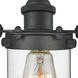 Austere Kingsbury LED 6 inch Matte Black Pendant Ceiling Light in Clear Glass, Black Textured