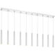Forest LED 56.5 inch Chrome Linear Chandelier Ceiling Light in 10, 27, Chrome Steel
