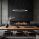 Oyster LED 42 inch Black Chrome Pendant Ceiling Light in 4000K, Black/Chrome, dweLED