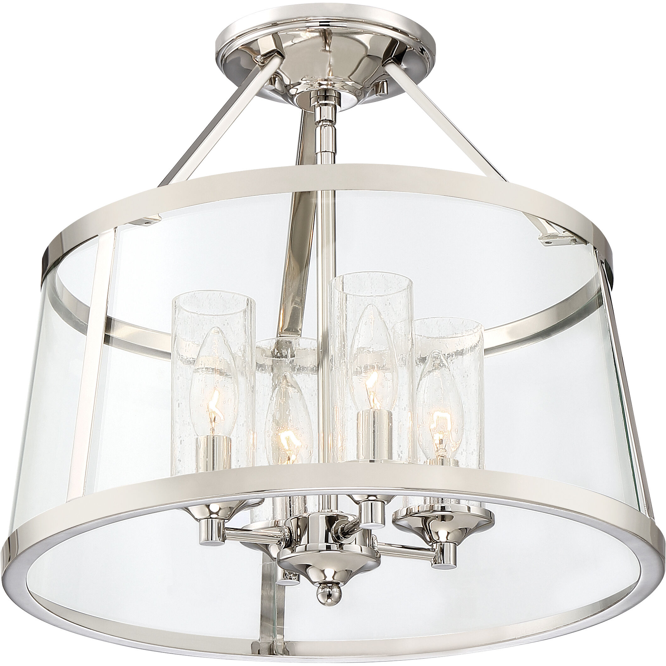 Barlow 4 Light 16 inch Polished Nickel Semi-Flush Mount Ceiling Light