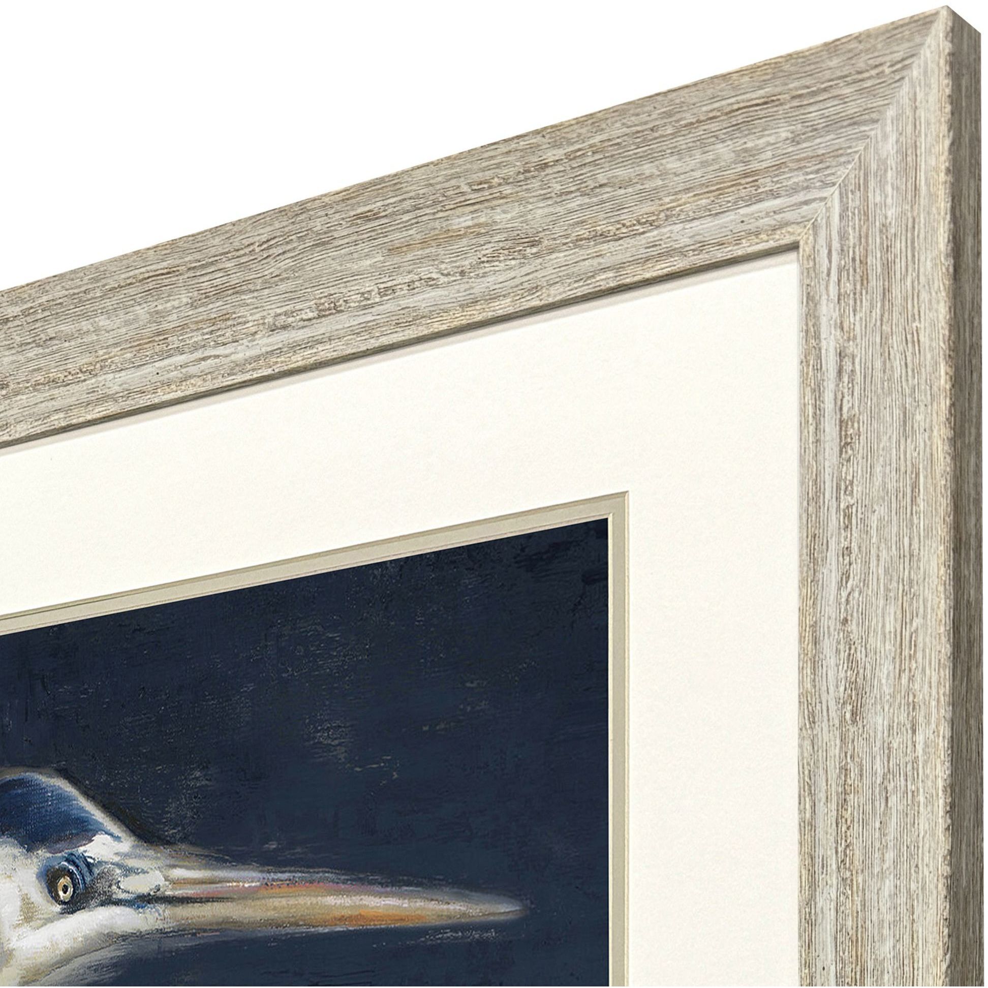 Blue Heron Blue and Beige Framed Art, Propac