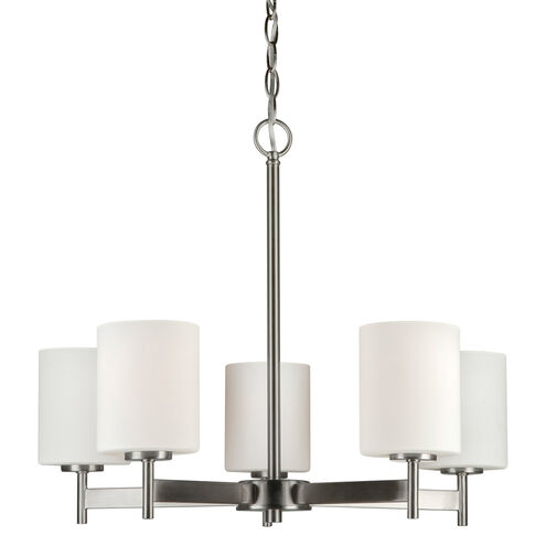Signature 5 Light 23 inch Brushed Nickel Chandelier Ceiling Light