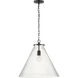 Thomas O'Brien Katie LED 20 inch Bronze Conical Pendant Ceiling Light in Seeded Glass, Large