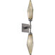 Rock Crystal LED 4.5 inch Graphite Indoor Sconce Wall Light in 3000K LED, Chilled Bronze, Double