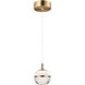 Swank LED 4.5 inch Natural Aged Brass Single Pendant Ceiling Light