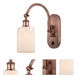 Ballston Hadley LED 5.3 inch Antique Copper Sconce Wall Light in Matte White Glass