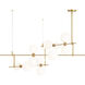 Sean Lavin ModernRail LED 48 inch Aged Brass Chandelier Ceiling Light in 24V Surface Canopy, Glass Orbs, Integrated LED
