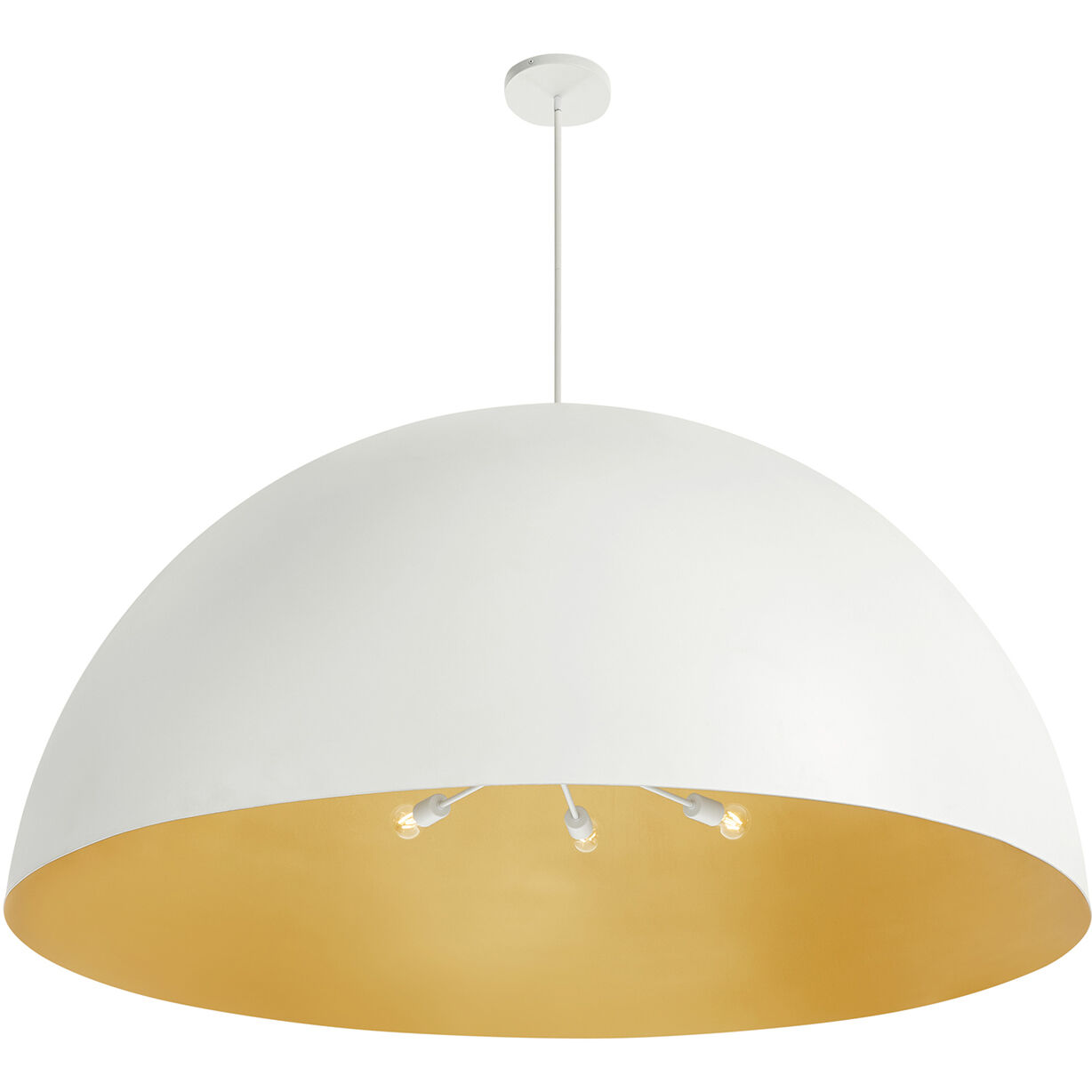 Elias 10 Light 59 inch Matte White Pendant Ceiling Light in 59" D x 59" W x 30.5" H, Matte White with Champagne Gold interior, EVOLV
