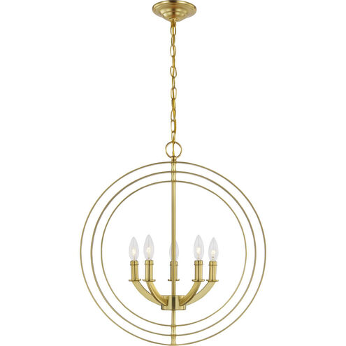 Equinox 5 Light Satin Brass Pendant Ceiling Light