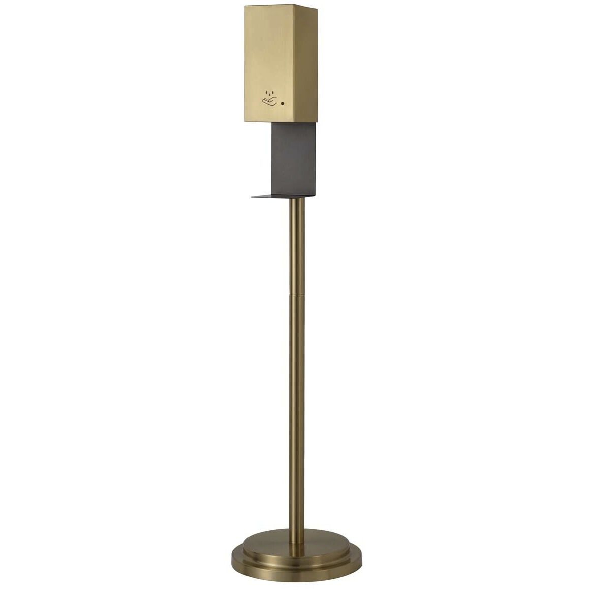 Luxe Brushed Brass Floor Standing Touchless Hand Sanitizer Dispenser