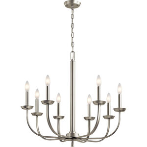 Kennewick 8 Light 27 inch Brushed Nickel Chandelier 1 Tier Medium Ceiling Light