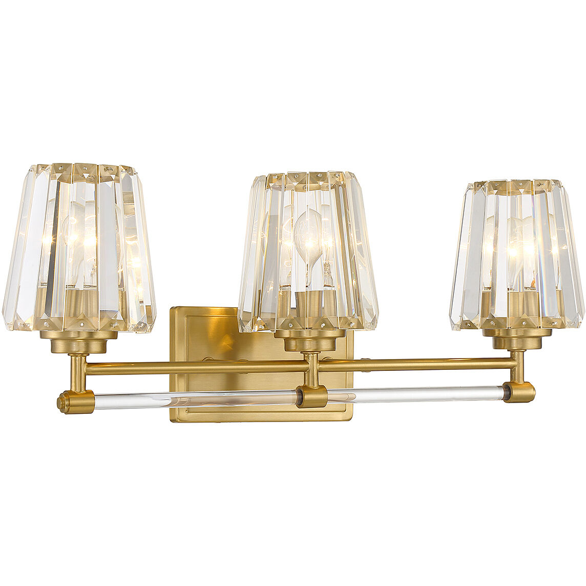 Garnet 3 Light 24 inch Warm Brass Bathroom Vanity Light Wall Light