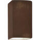 Ambiance Rectangle LED 13.5 inch Real Rust Outdoor Wall Sconce, Large