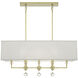 Paxton 8 Light 38 inch Aged Brass Linear Chandelier Ceiling Light