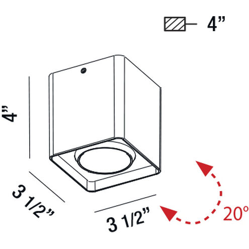 Ontario LED 4 inch Marine Grey Outdoor Wall Mount