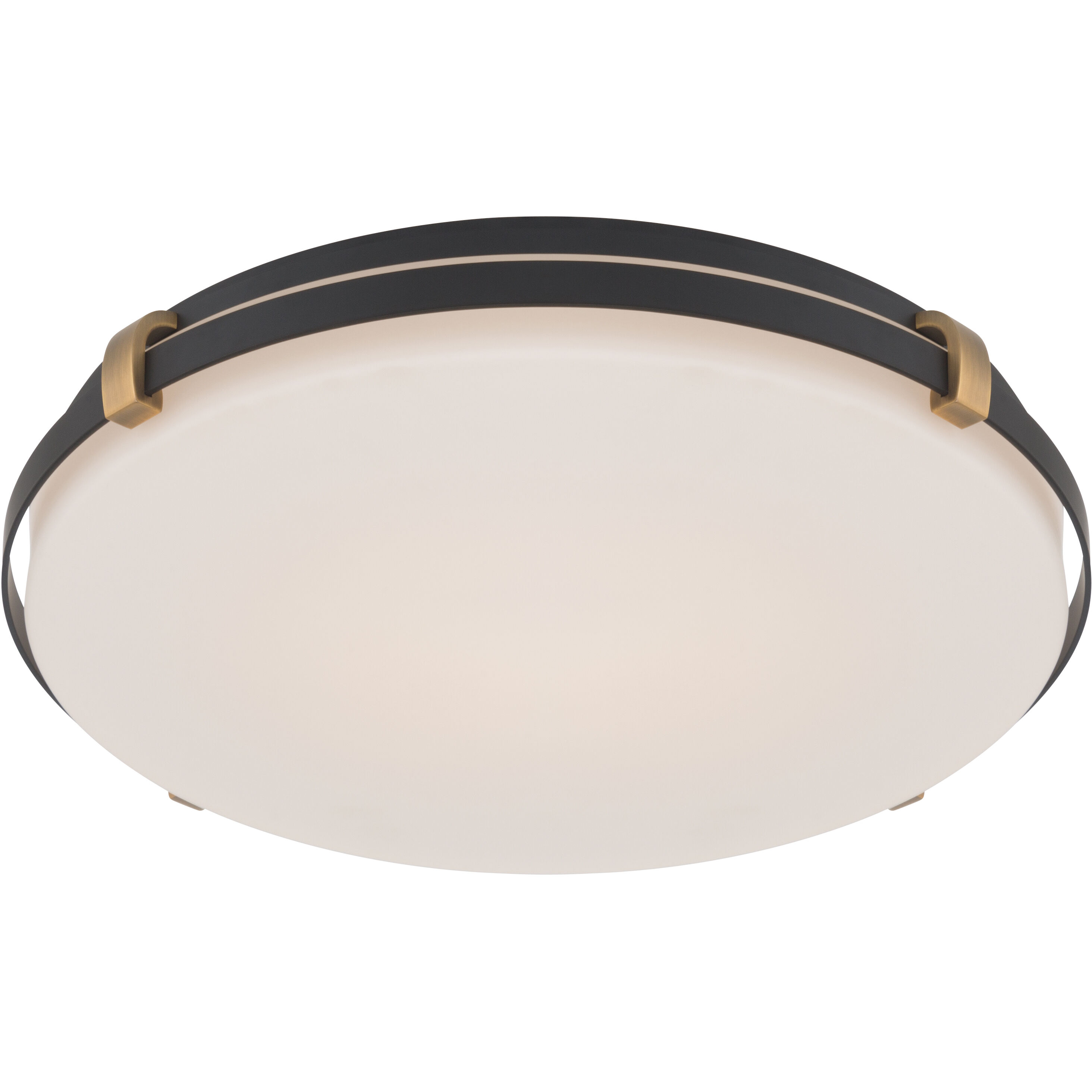Arclume LED 18.75 inch Dark Matte Black and Legacy Brass Flush Mount Ceiling Light