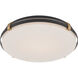 Arclume LED 18.75 inch Dark Matte Black and Legacy Brass Flush Mount Ceiling Light