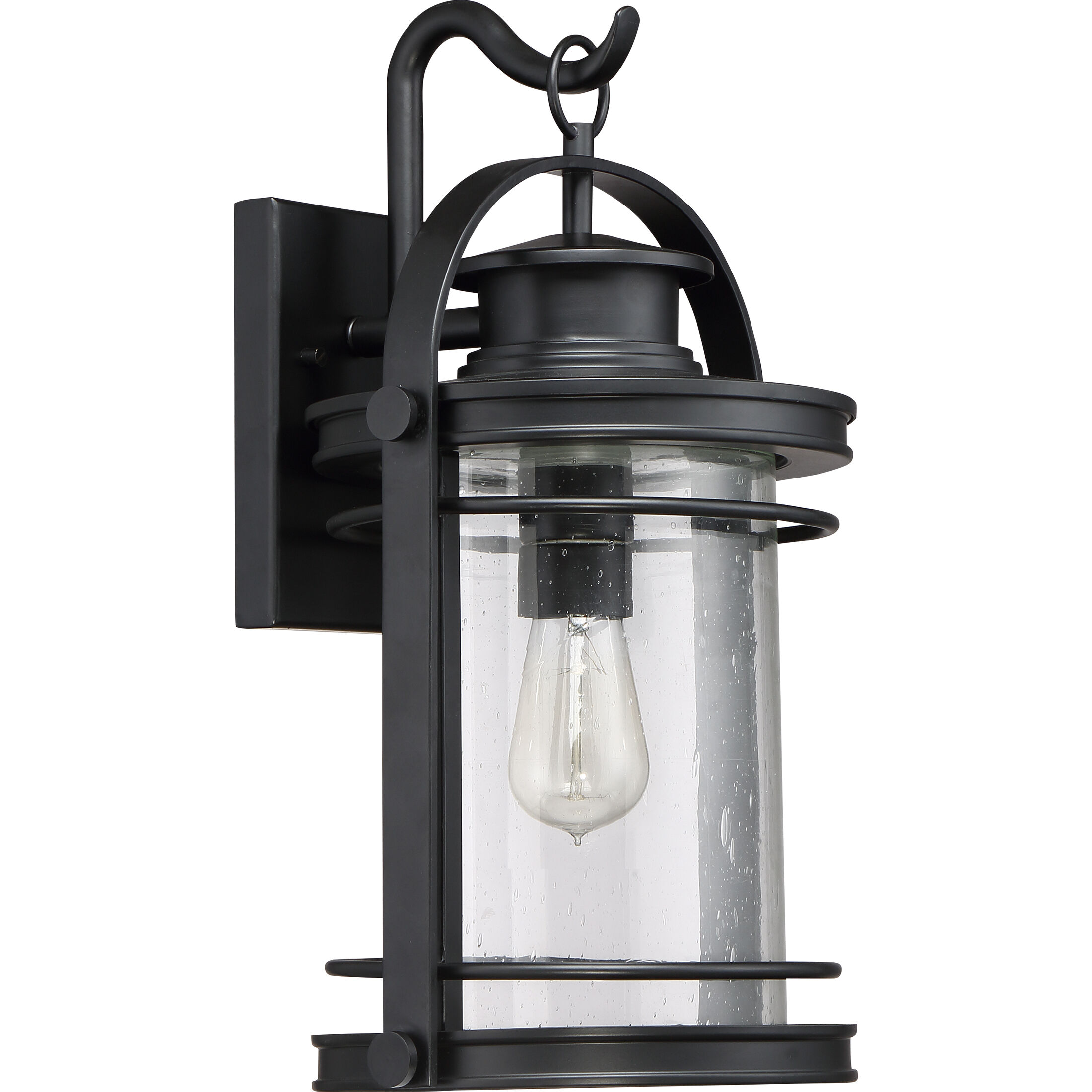 Booker 1 Light 18 inch Mystic Black Wall Lantern
