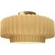 Radiance Collection - Pleated Tier LED 16.5 inch Muted Yellow and Brushed Brass Semi-Flush Ceiling Light in Dedicated LED, 16.5W x 8H, Form+Finish+Function
