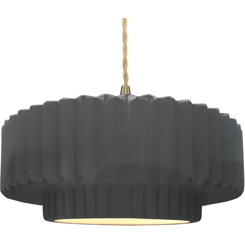Radiance LED 16.25 inch Gloss Grey and Brushed Brass Pendant Ceiling Light