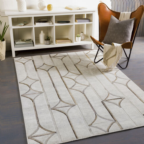 Eloquent 90 X 60 inch Light Gray Rug in 5 x 8, Rectangle