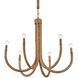 Samsara 6 Light 31.5 inch Saddle Tan Chandelier Ceiling Light, Small