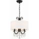 Othello 3 Light 14 inch Matte Black Mini Chandelier Ceiling Light in Clear Hand Cut