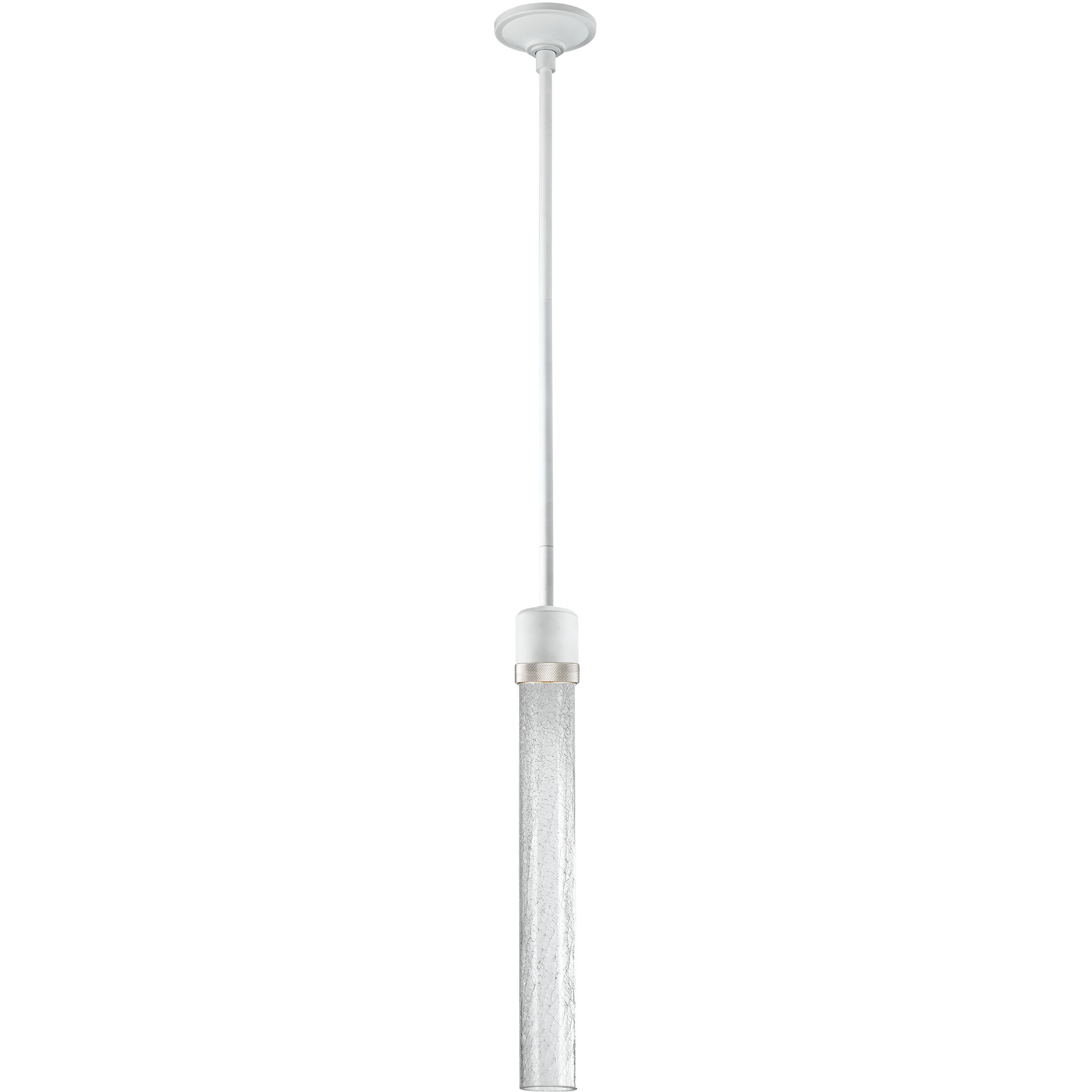 Zigrina 1 Light 5.13 inch Matte White with Polished Nickel Pendant Ceiling Light