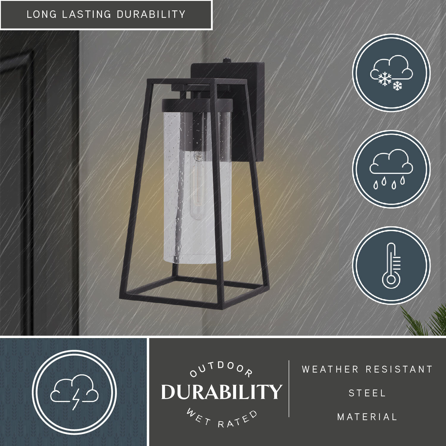 Nash LED 13.75 inch Textured Black Outdoor Wall