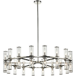 Revolve 36 Light 48.13 inch Clear Glass and Polished Nickel Chandelier Ceiling Light