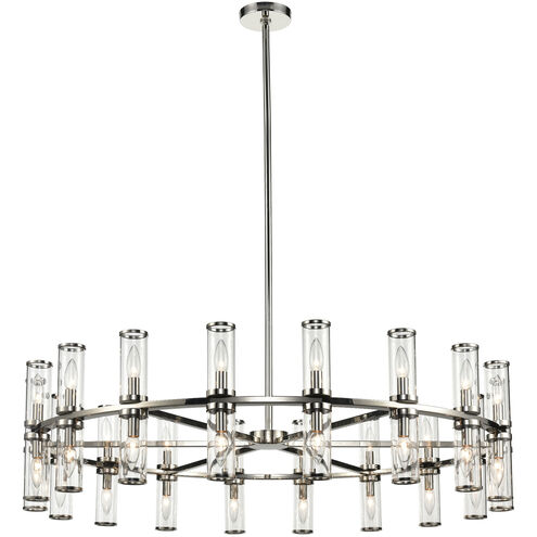 Revolve 36 Light 48.13 inch Clear Glass and Polished Nickel Chandelier Ceiling Light