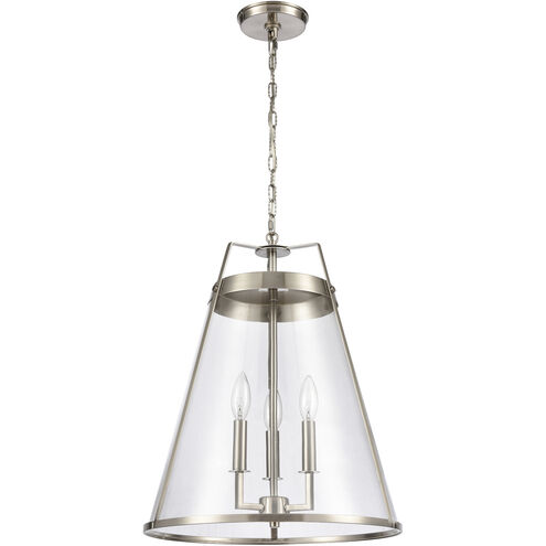 Judy 3 Light 16 inch Satin Nickel Pendant Ceiling Light
