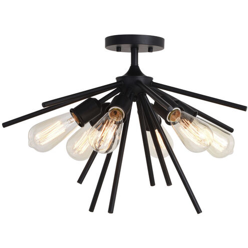 Estelle 6 Light 24 inch Matte Black Semi-Flush Mount Ceiling Light