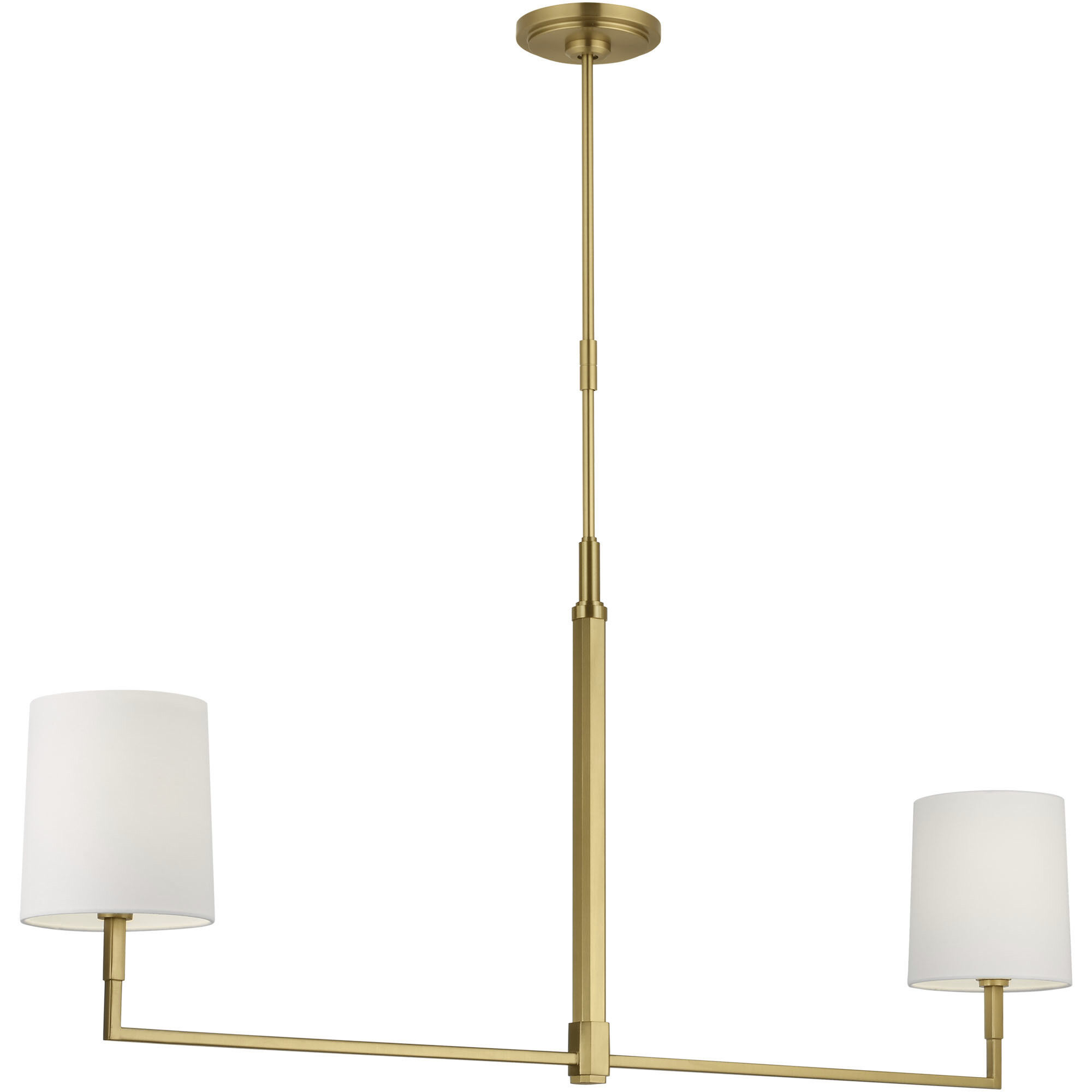 TOB by Thomas O'Brien Danica 2 Light 50 inch Burnished Brass Linear Chandelier Ceiling Light