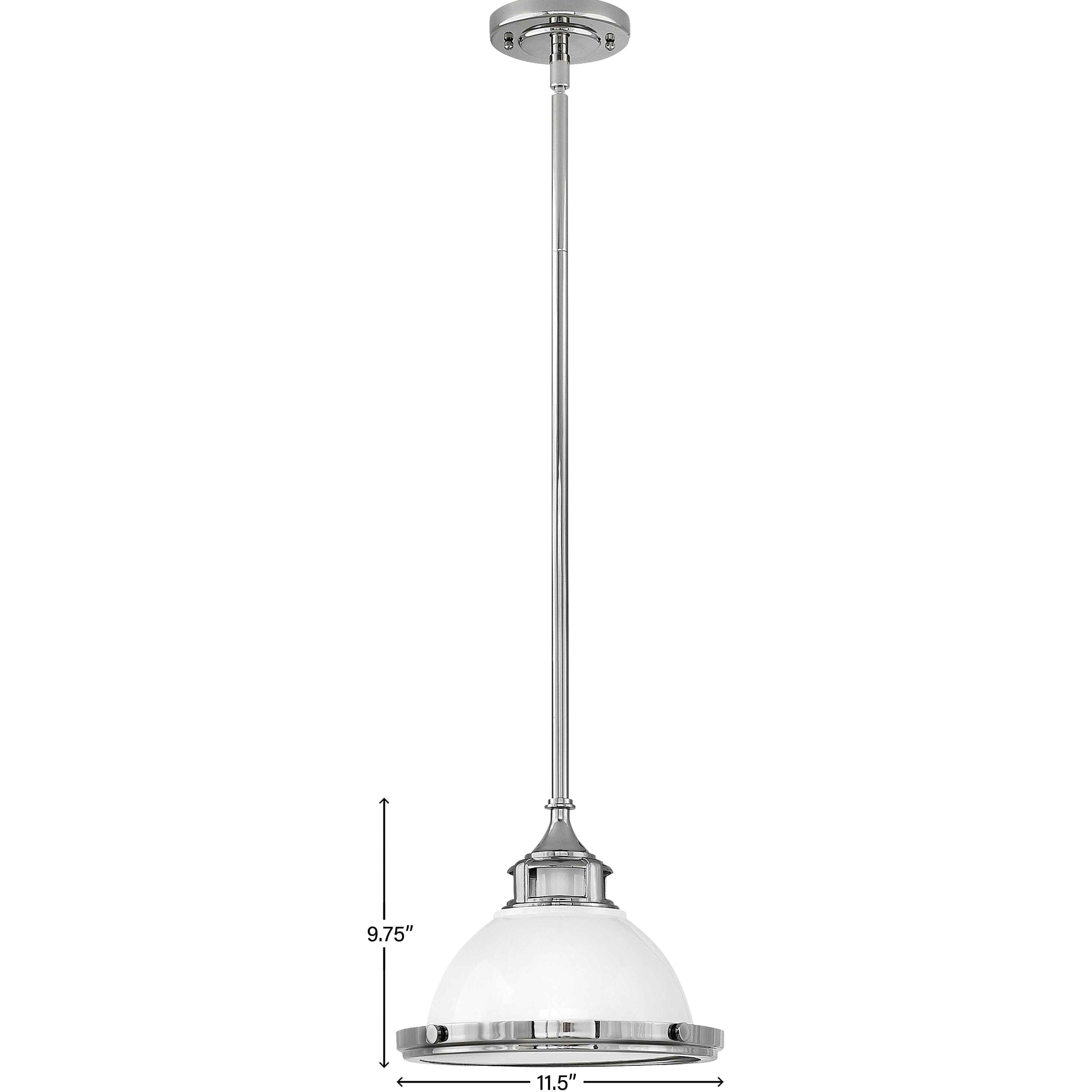 Amelia 1 Light 11.75 inch Polished White with Polished Nickel Indoor Mini Pendant Ceiling Light