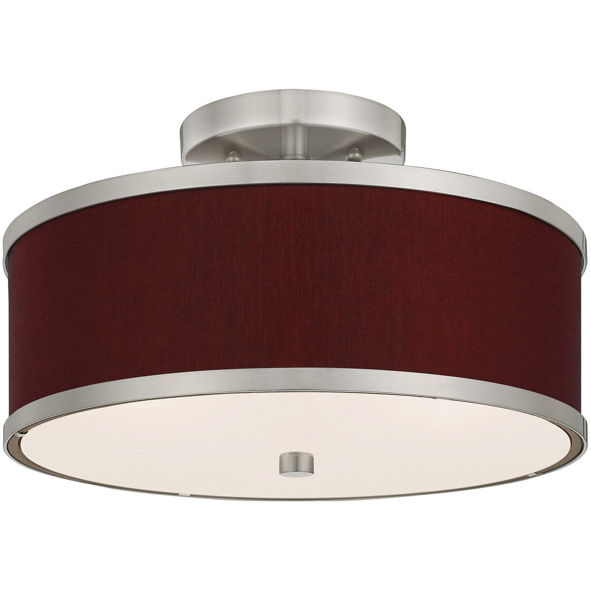 Park Ridge 2 Light 13 inch Brushed Nickel Semi-Flush Mount Ceiling Light